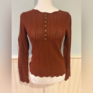 RIHOAS Warm Brown Knit Cardigan